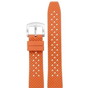 Quick Release Fluoro Rubber Horlogeband Waterdicht Heren for Seiko for Breitling for IWC Zwart Quick Release Horlogeband Stomatal Band (Color : Orange-silver pin, Size : 20mm)