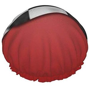 Douchemuts, geruite zwart-witte vlag op rode voorwerpen sportrecreatie dubbele waterdichte badmuts, elastische herbruikbare douchemuts, badmutsen slaapmutsje