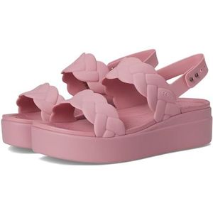 Crocs Dames Brooklyn geweven bovenste LW wig sandaal, rozet, 7 UK, Rozet, 39/40 EU