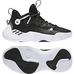 adidas Harden Stepback 3 Basketball Shoe, Core Black/White/Core Black, 4 US Unisex Big Kid