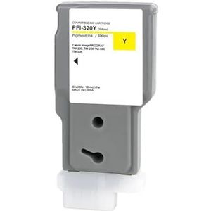 Met chip met pigmentinktcartridge PFI320 Compatibel for C-anon PFI-320 PFI 320 iPF TM-200 iPF TM-205 iPF TM-300 iPF TM-305(Yellow)