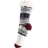 Yenita - Jumping Deer - Huttensokken - Bordeaux - Met Teddyvoering en ABS-zool