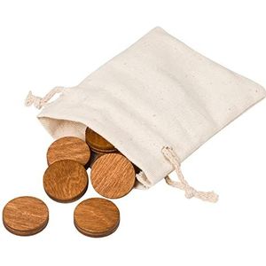 Houten koelkastmagneten, Decoratieve magneten, Kantoormagneten, Ronde Ijskast magneten. Bruin, klein