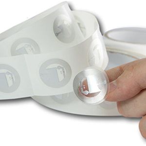 10 X NFC-tags NTAG213 Clear Stickers, Echte Chip Ontwikkeld door NXP Semiconductors, 144 Bytes Geheugen, Wachtwoordverificatiebescherming, Ultradun (0,75 m), Snel lezen/schrijven/vergrendelen,