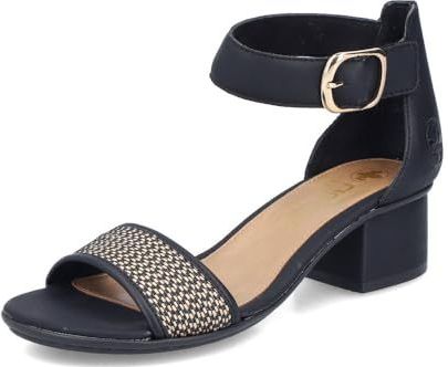 Zwart - Sandaal - Vlecht-look - Blokhak - Klittenbandsluiting