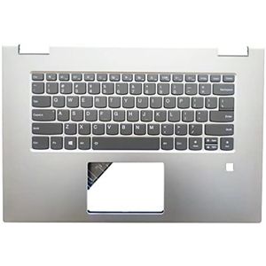 Toetsenbord vervanging compatibel voor Lenovo Yoga 730-15IKB 730-15IWL bovenhoes Palmrest Backlit Toetsenbord VS Engels lay-out (zilver)