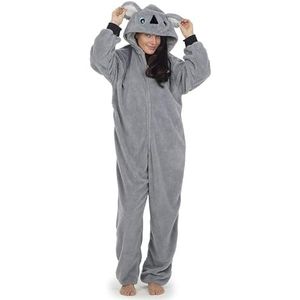 CityComfort Rompertjes voor dames en tieners. Pluizige fleece loungekleding, pyjama, alles-in-één rompertje met capuchon, voor dames, grijs (Koala Grey), Grijs Koala, XL