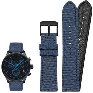18mm 19mm 20mm 21mm 22mm 23mm 24mm Nylon Canvas Horlogeband Universele Armband for Mannen Vrouwen Sport geschikt for Tissot geschikt for Timex geschikt for Seiko horloge (Color : Blue-black pin, Siz