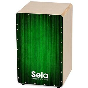 Sela SE 053 Varios Green Snare Cajon met Sela Snare-systeem, geschikt voor beginners en gevorderden, Made in Germany