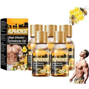 Biancat AlphaChest Bijengiftversterkerolie, bijengift versterkerolie, MenTherm Bijengift Gynaecomastie verwarmingsolie, versterking van de borstspieren, bijengifolie (5 stuks)