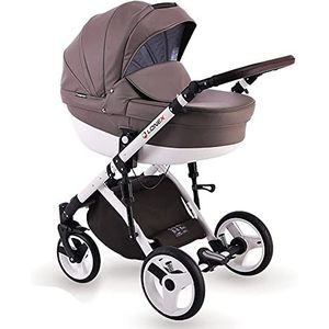 Kinderwagen 3in1 2in1 Isofix Set Luchtbanden Buggy 16 kleuren om uit te kiezen Comfort by Lux4Kids Choclette ClS02 3in1 (inclusief autostoeltje)