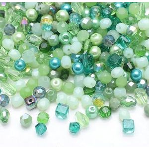 100 stks/partij 6mm gemengd gefacetteerd glas ronde losse spacer kralen kristalglas parel ambachten voor sieraden maken DIY armband oorbellen-groen