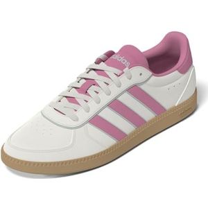 adidas Women's Breaknet Sleek Sneaker, White/Bliss Pink/Halo Mint, 5.5