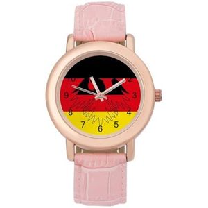 Duitse Vlag Klassieke Horloges Voor Vrouwen Gemakkelijk Lezen Mode Grappige Grafische Horloge Gift Voor Werk Workout