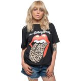 The Rolling Stones T Shirt Leopard Print Tongue Vrouwen Boyfriend Fit T Shirt XXXL