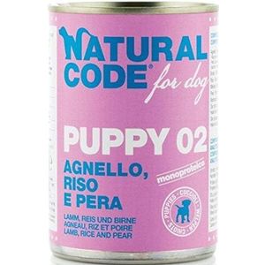 Natural Code Puppy 02 Natvoer voor honden, Rijst en Peren, 400 gm