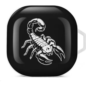 Poison Scorpion Oortelefoon Hoesje Compatibel met Galaxy Buds/Buds Pro Schokbestendig Hoofdtelefoon Case Cover Wit-Stijl