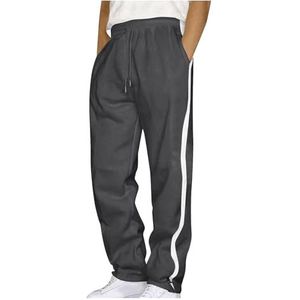 Joggingbroeken, Sportkleding, Joggingbroeken, Sportbroeken, Lange Maat Heren, Fitness-sweatbroeken, Elastische Herenband Met Trekkoordbroek, Zakken, Lente, Warme (Color : Dark gray, Size : M)