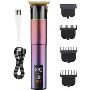 Tondeuse voor mannen, elektrische push tondeuse lcd digitaal display USB opladen pusher kapsalon kapper