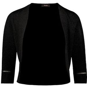 Vera Mont Gebreide damesbolero zonder sluiting, zwart/zwart, M