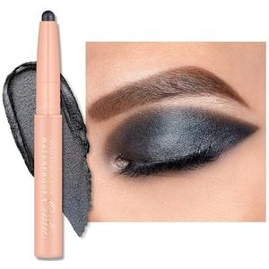 Oulac Draaibare oogschaduw-stick, grijs metallic afwerking, waterdicht & veegvast, houdt 16 uur, crèmezijdeachtige textuur, veganistisch 06 Text Me Black