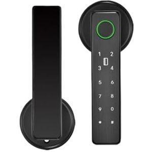 Slimme deurgreep, APP WiFi Afstandsbediening Slimme Vinrafdruk Wachtwoord IC-kaart Slot,voor thuis, appartement, hotel, kantoor(Black)