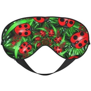 Rood Lieveheersbeestje Unisex Elastische Verstelbare Gesp Ontwerp Verduisterend Slaap Oogmasker voor Thuis Reizen Yoga Kantoor Nap