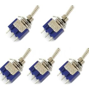 5/100/200 stuks AC AAN-ONE SPDT 2 standen Rast tuimelschakelaar 6A 125V (5 stuks)