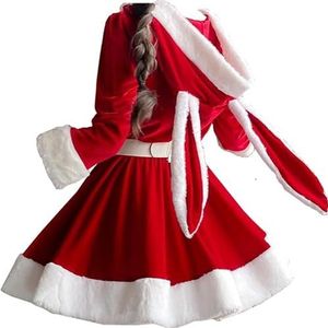 Kerst cosplay groot formaat kostuum dames kerst kerstman kostuum kerstman kleding maskerade volwassen dames sexy pak(One size)