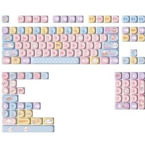 KUAIYIJU Cartoon Keycaps Set 131Keys Warmte Gesublimeerd Candy Bear Thema Kleurrijke Voor Mechanische Toetsenborden