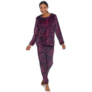 undercover lingerie Dames Winter Fleece Fluffy Warm Cosy Soft Twosie Pyjama Nachtkleding Set Verschillende Ontwerpen UK 8-22, Roze zebra, 42-44