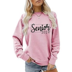 Senior 2024 Sweatshirt for Women Class of 2024 Graphic Tee Grad 2024 Crew Neck Pullover Tops Long Sleeve Shirt
