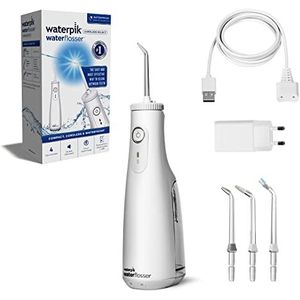 Waterpik Witte draadloze Select waterflosser, verwijdert tandplak en verbetert de gezondheid van het tandvlees, 360 graden rotatie, wereldwijde spanning, veilig voor implantaten, kronen en fineers,