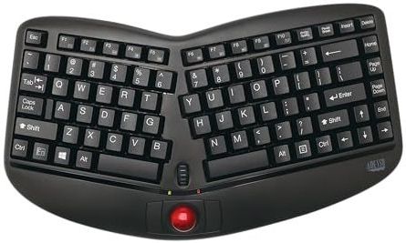 Adesso - Tru-Form Media 3150 - Ergonomisch Toetsenbord - Zwart - Draadloos met Trackball