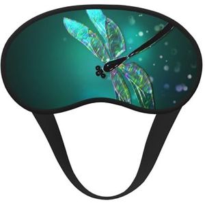 WSHFFILO Galaxy Animal Dragonfly Printed Blackout Sleep Mask Travel Eye Mask