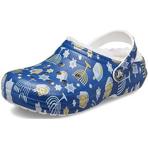 Crocs Unisex Classic Holiday Lined Clogs, Fuzzy Slippers Houten schoen, Hanukka, 30.5 EU