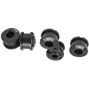 5 Stuks Aluminium Single, Rijkleding, Fietsen en Fietsaccessoires Kettingbladbouten Ultralichte Fietskettingbladbouten voor Race-mountainbike (BLACK)