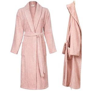 PandaHome Badjas voor dames en heren van 100% katoen, ochtendjas, badstof, behaaglijk, warm en behaaglijk, sneldrogend, zacht, absorberend, badjassen 400 g/m², roze, M