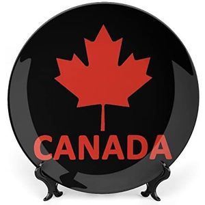Canada Vlag Esdoorn Grappig Bone China Plaat Keramische Bone Platen Decoratieve Gift Voor Nieuw Huis, Kerstdag, Moederdag