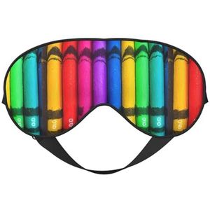 Gekleurde kleurpotloden Unisex Elastische Verstelbare Gesp Ontwerp Verduisterend Slaap Oogmasker voor Thuis Reizen Yoga Kantoor Nap