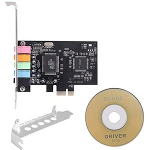 PCIe-geluidskaart 5.1 PCI Express Surround Card 3D-stereo-audio met hoge geluidsprestaties PC-geluidskaart CMI8738-chip Zwart 500178481