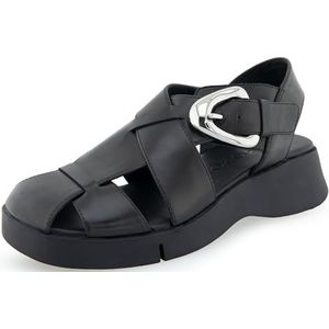 Aerosoles Fabian Sport sandaal voor dames, zwart leer, 3,5 UK, Zwart leder, 36.5 EU