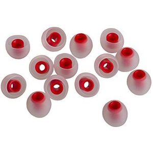 XCESSOR (M) 7 paar (14 stuks) siliconen reserve oordopjes medium formaat reserve oordopjes voor populaire in-ear hoofdtelefoon. wit/rood
