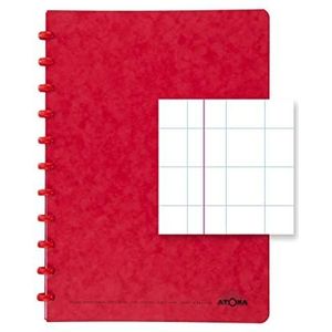 ATOMA Notitieboeksysteem - Traditional Colors Cardboard - A4 - rood - geruit 10 mm