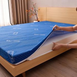 Blue/5cm,120 * 200cmFULL,LDLCYCN Traagschuim Vloer Futon Matras Topper Met Matrashoes Dik 5Cm/7,5Cm/10Cm Japanse Futon Matras Pad Camping Matras Tatami Mat Slaapmat Voor Slaapzaal