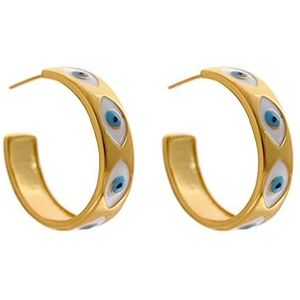 Oorstekers Emaille oog oorbellen mode metalen ronde ongebruikelijke oorbellen Oorsieraden (Size : YH1951A Blue)
