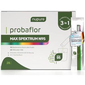 Nupure Max Spectrum N95 sachets – wereldwijd breedste probioticaspectrum, 95 wetenschappelijk geteste stammen, ondersteuning voor spijsvertering en darmen, 20 miljard CFU, citroensmaak, 28 dagen