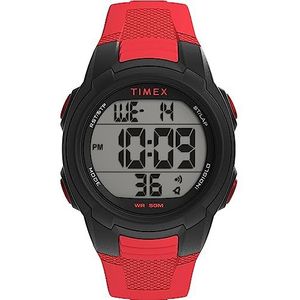 Timex Unisex Digitaal Quartz Horloge met Polyurethaan Band TW5M58500SO, Rood/Digitaal/Zwart, Modern