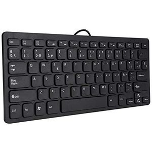 Hakeeta Wired Spaans, voor laptop computer, stil, 78 toetsen, anti-vervagen, voor werkspellen, lichtgewicht, draagbaar, ultra-dun, zeer gevoelig, eenvoudig te bedienen, zwart