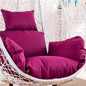 LGWG Kussenhoes voor schommelstoelkussen, hangende mandstoel, ei-stoel, vervangende hoes voor zitkussen, kleur: rood, zonder vulling - paars
